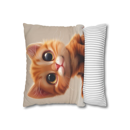 "Whiskers & Dreams Cartoon Cat Pillowcase - High-Quality and Stylish Sleep Companion for Cat Lovers"