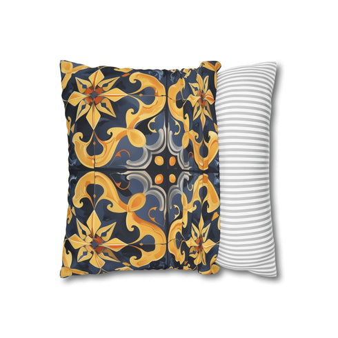 Mediterranean Artisan Ceramic Tiles Seamless Square Cushion Cover - View 4 | Prints With Passion