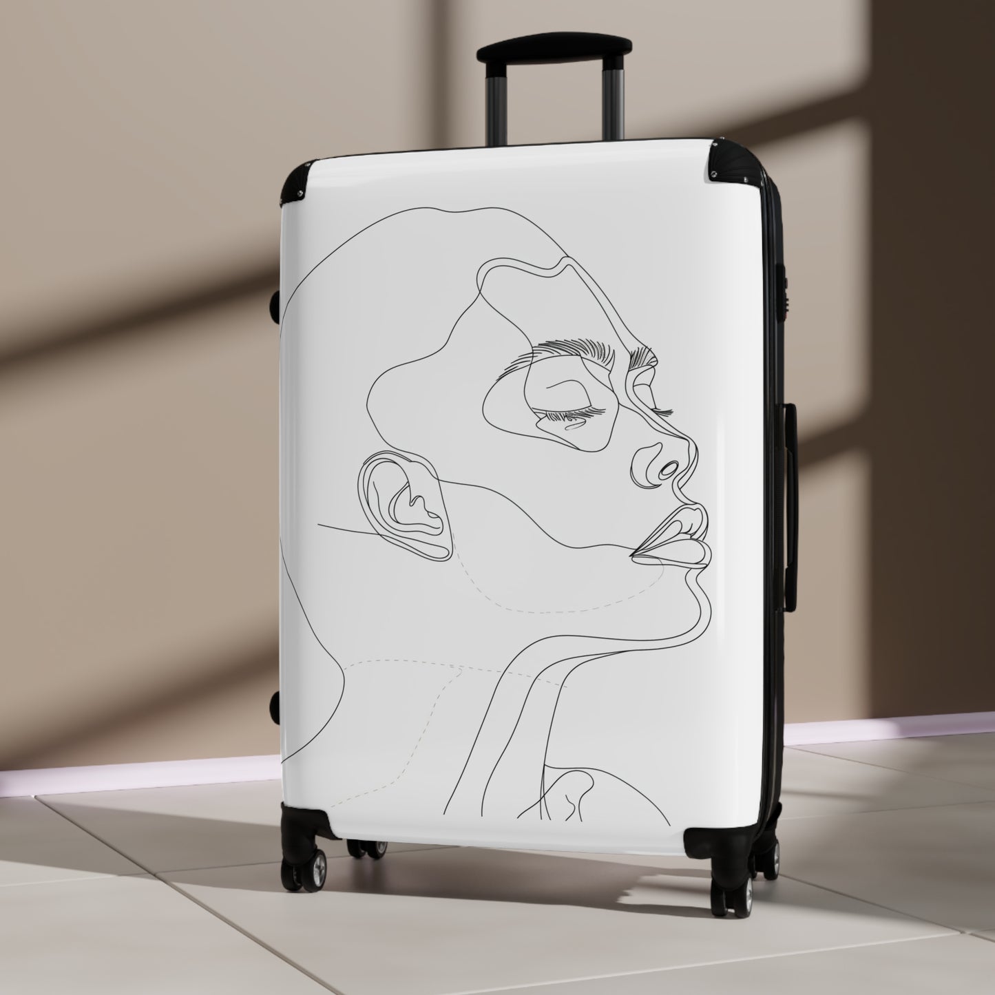 Chic Minimalist Face Suitcase Collection