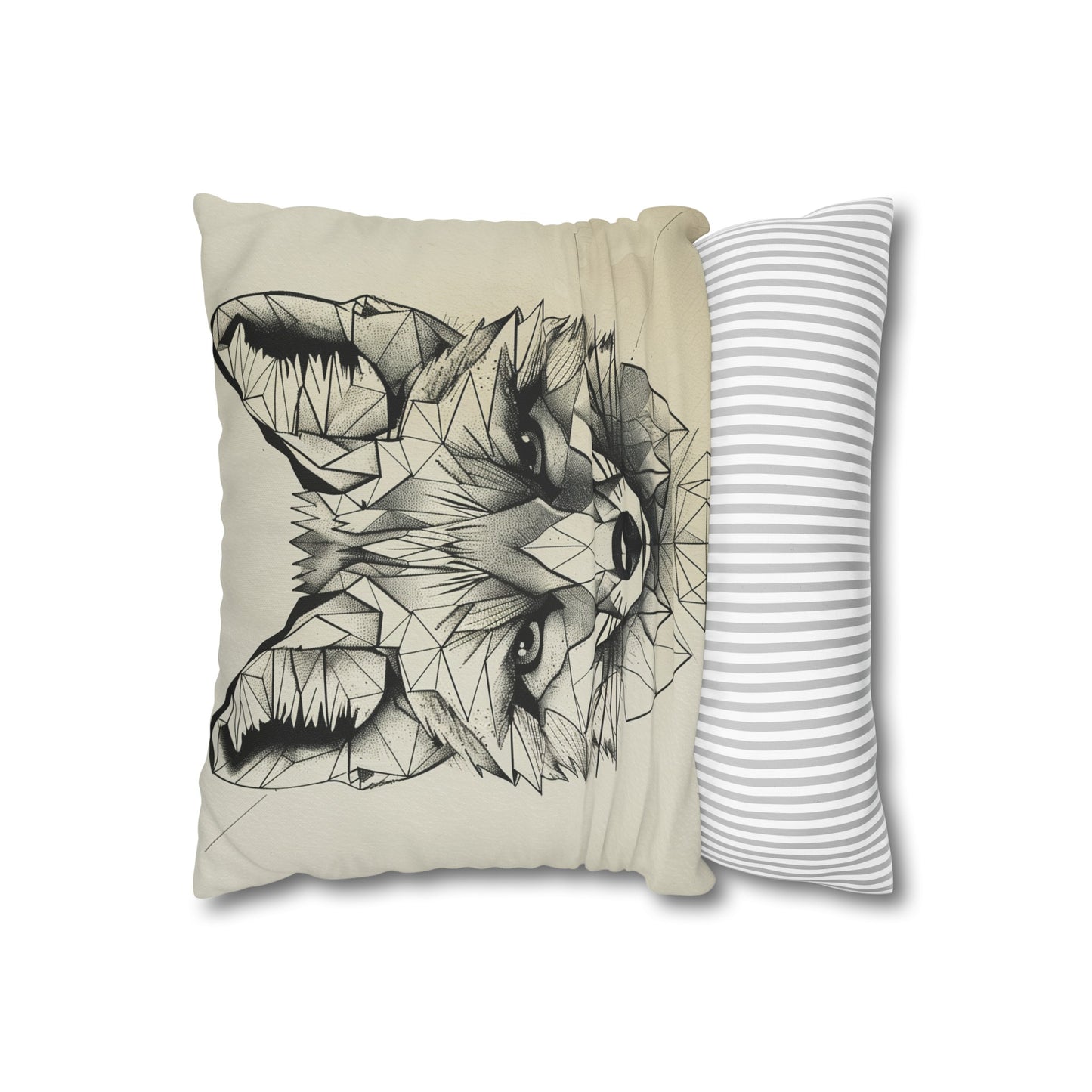 "Modern geometric fox pillowcase - high-quality material, stylish design, perfect for all seasons. Great gift! Shop now."