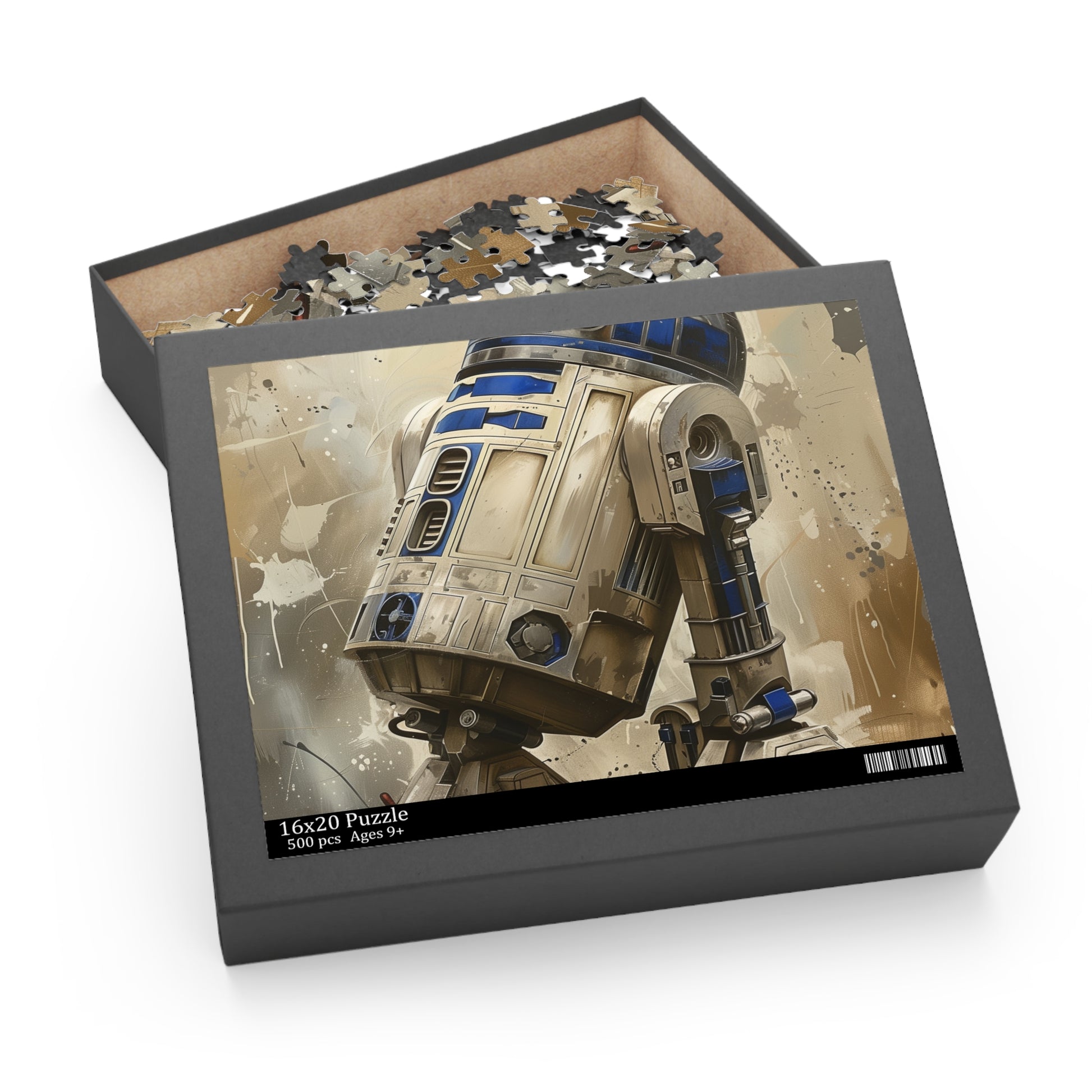 "R2-D2 Star Wars jigsaw puzzle featuring iconic droid on galactic adventure, perfect for fans of the franchise"