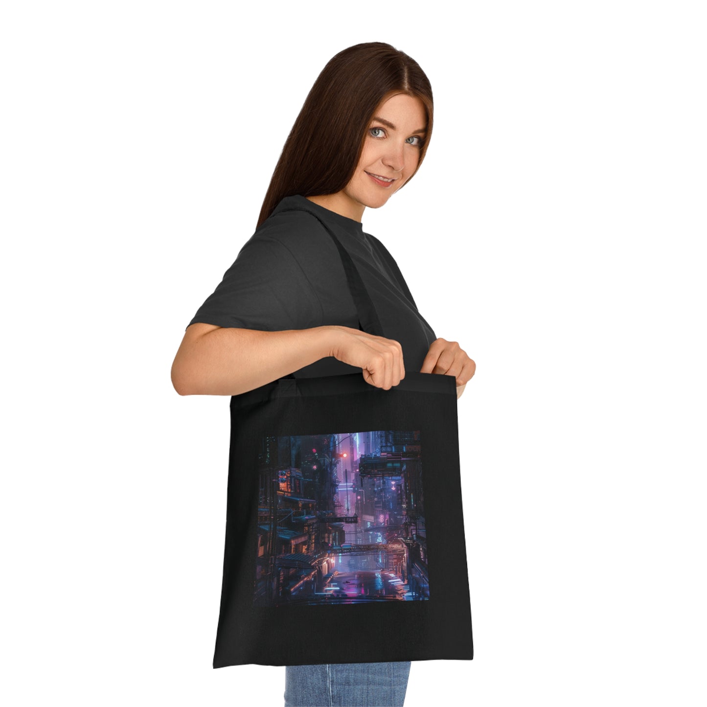 Cyberpunk Metropolis Tote Bag | Tote Bag | Accessories, Bags, Cotton, DTG, Totes | Prints with Passion