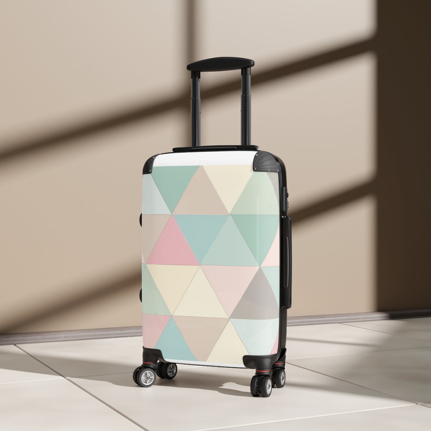 Travel in Style: Pastel Geometric Suitcase