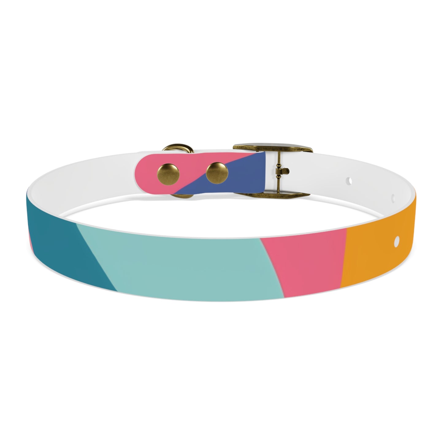 Vibrant Retro Waves Dog Collar