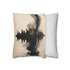 Ink Ribbon Forming Temple Skyline Double-Sided Square Cushion Cover