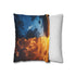 Sky Split into Day and Night Halves — 40×40 Cushion Cover — Sofa & Living Room Lifestyle View