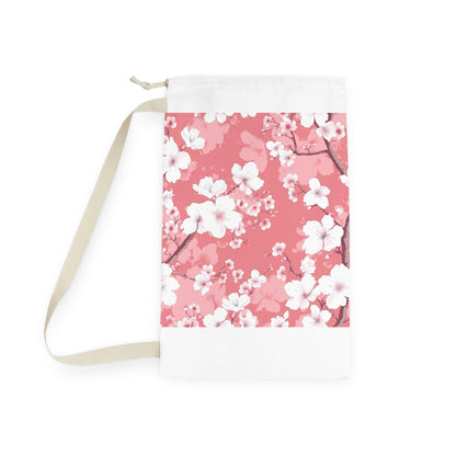 Cherry Blossom Laundry Bag in Pink and White - Stylish and Practical Laundry Organization Solution