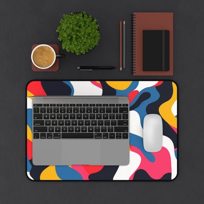 "Abstract Bold Bright Desk Mat - Modern seamless pattern in bold & bright colors, elevate your workspace aesthetics"