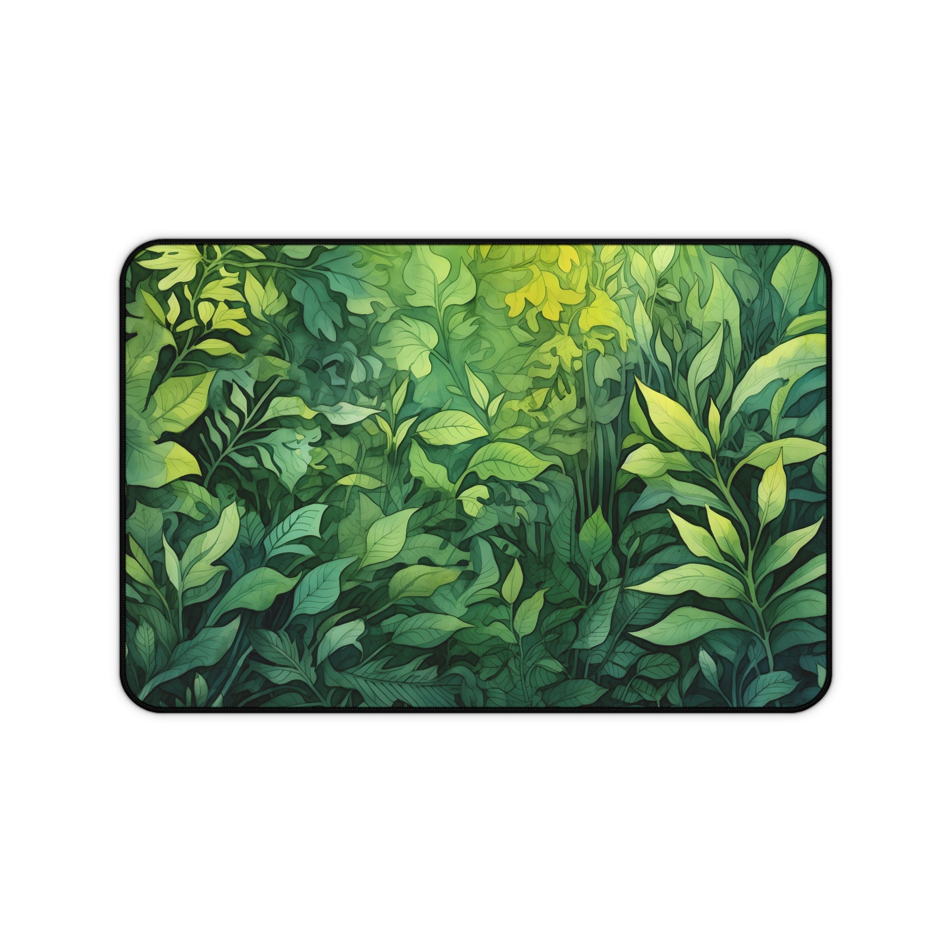 Summer Foliage Tolkien Desk Mat - Watercolor Tolkien-themed desk accessory for a whimsical workspace vibe.