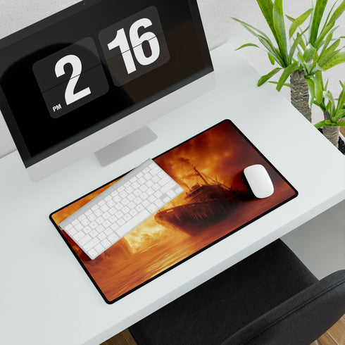 Frozen Ship Adrift in Firestorm — XL & XXL Desk Mat — Product Detail View 7