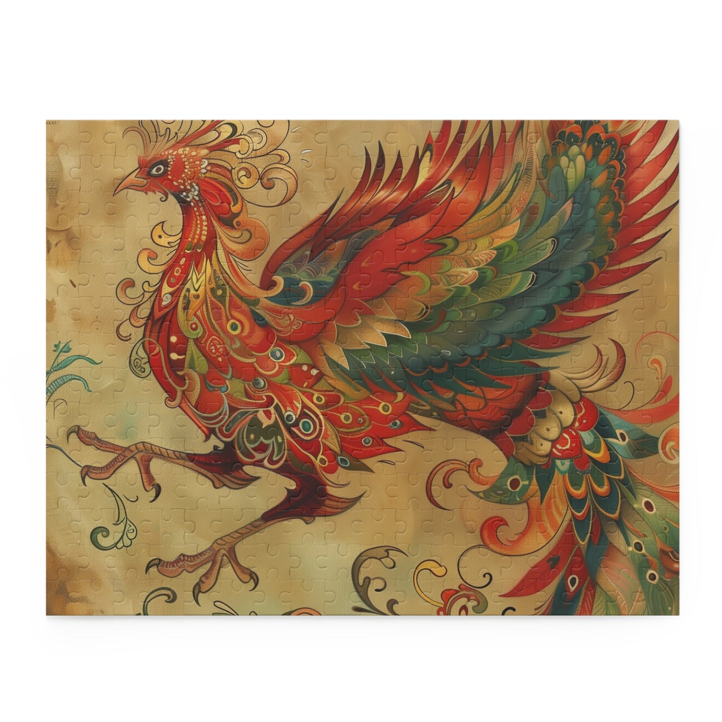 "Phoenix Mythical Jigsaw Puzzle - Vibrant colors and intricate details in stunning mythical design"