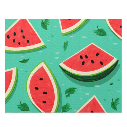 "Colorful Watermelon Hawaiian Jigsaw Puzzle - Tropical vibes of Hawaii in a relaxing challenge"