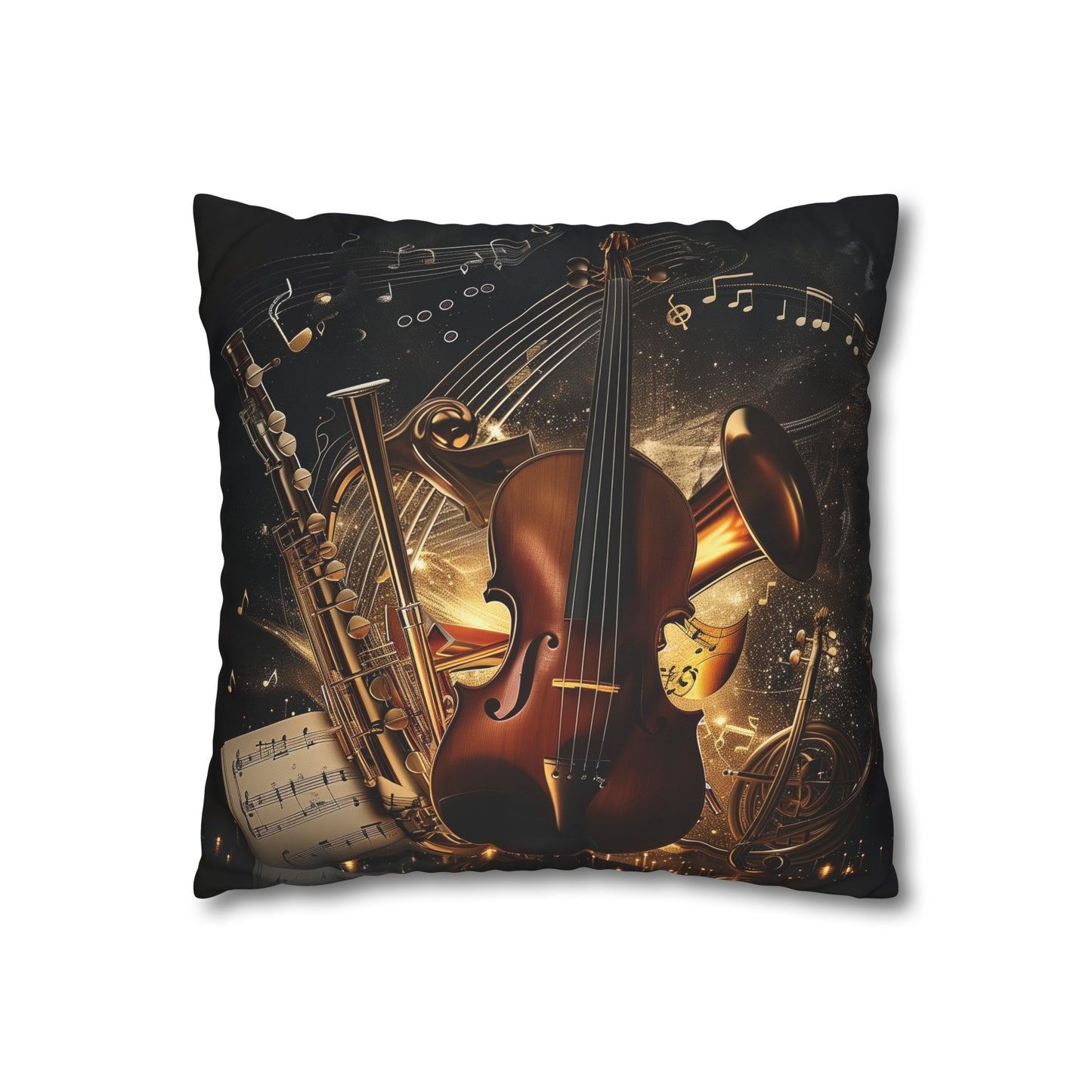 Vibrant Rhythm & Sleep Pillowcase with Musical Notes Design - High-Quality, Comfortable, Stylish - Perfect for All Seasons - Makes a Great Gift - Shop Now at BenCPrints