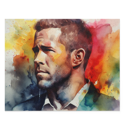 Ryan Reynolds Watercolor Jigsaw Puzzle | Puzzle | Back-to-School, Fall Picks, Games, Holiday Picks, Home & Living, Puzzles, TikTok, Valentine's Day, Valentine's Day Picks | Prints with Passion