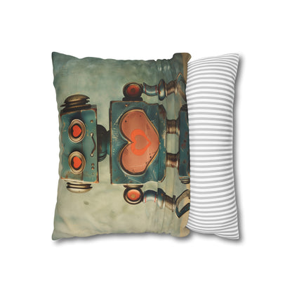 "Vintage-inspired Robot Love Pillowcase - High-quality, comfortable, and stylish design perfect for all seasons. Makes a great gift! Shop now."