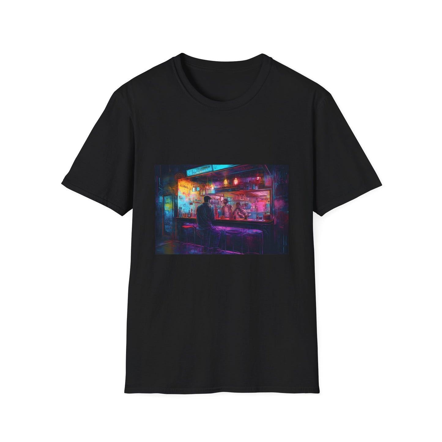 🍻 Neon Nights: A Watercolor Symphony of Urban Energy and Exuberance | T-Shirt | Bar, Colorful, Exciting, Fun, Neon, Nightlife, Party, Trendy, Vibrant, Watercolor | Prints with Passion