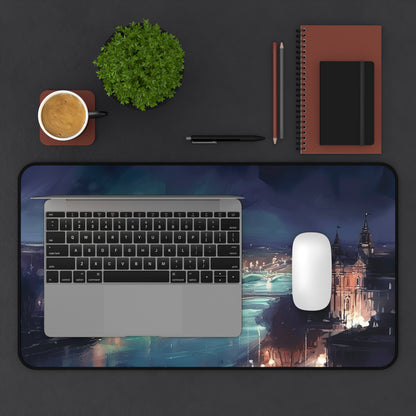 "London Night Desk Mat - Elevate your workspace with captivating cityscape design"