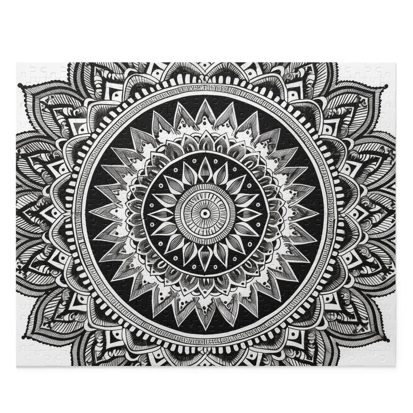 "Zen Mandala Jigsaw Puzzle - Find peace and tranquility with this captivating and mindful pattern"