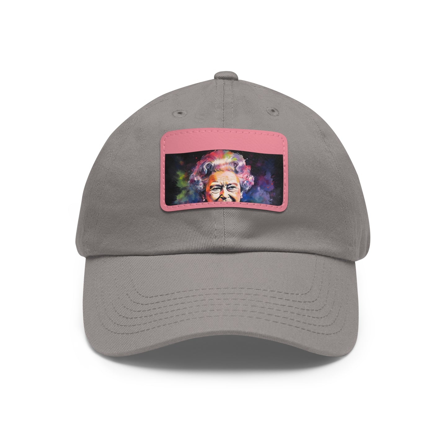 Regal Glow: Queen Elizabeth II Watercolor Neon Cap