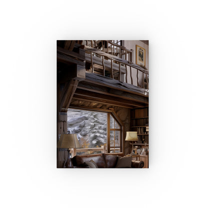 "Rustic cabin journal perfect for a mountain escape, high-quality and versatile, ideal for all seasons. Makes a great gift!"