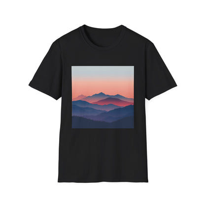 Mountain Shirts: Minimalist Landscape, Mountain Range T-shirts | T-Shirt | DTG, Men's Clothing, Regular fit, T-Shirts, Unisex, Women's Clothing | Prints with Passion