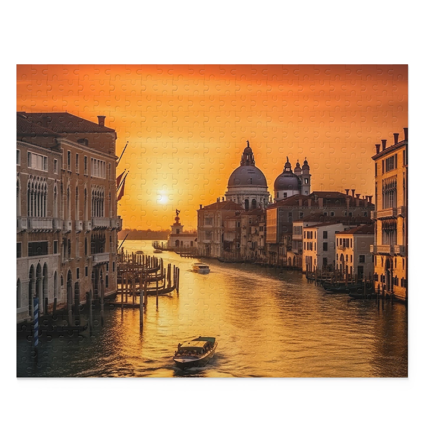 "Venice Italy jigsaw puzzle with intricate details of canals, gondolas, and architecture"