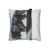 Mech Lion Roaring on a Digital Cliff — 40×40 Cushion Cover — Soft Brushed Fabric Texture Close-Up
