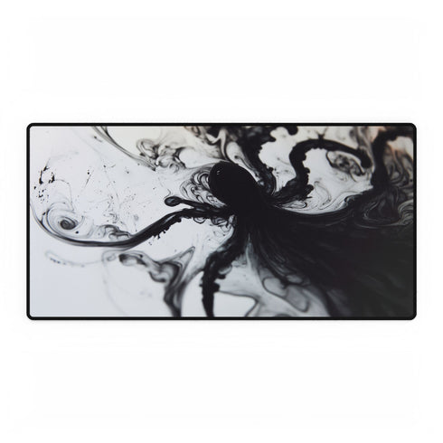 Shadow Creature Rising from Ink Puddle — XL & XXL Desk Mat — Full Top-Down Artwork View