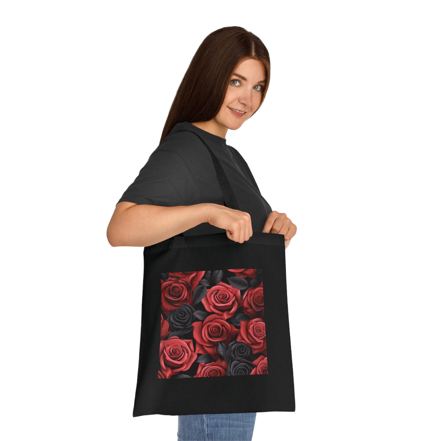 D Rose Bloom Tote Bag | Tote Bag | 3D, Accessories, Bags, Bloom, Cotton, DTG, Floral, Rose, Tote Bag, Totes | Prints with Passion