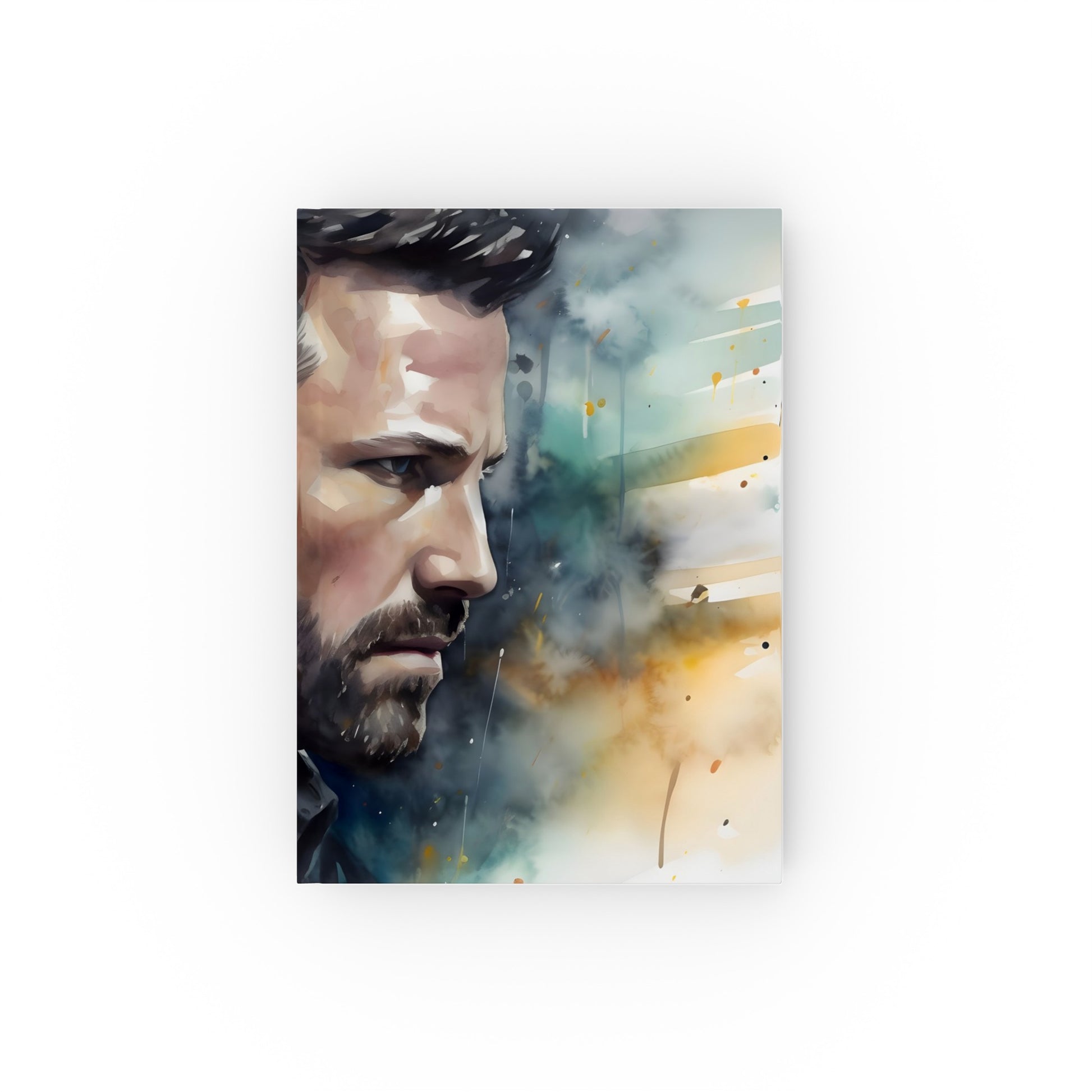 "Batfleck: A Dark Knight Journal - Brooding watercolor cover, perfect for jotting thoughts or celebrating Batfleck. High-quality, versatile, makes a great gift!"