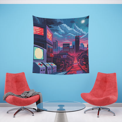 Pixel Paradise: An 0s Gaming Tapestry | Wall Tapestry | All Over Print, AOP, Decor, Halloween, Home & Living, Home Decor, Indoor, Spring Essentials, Sublimation, Tapestry | Prints with Passion