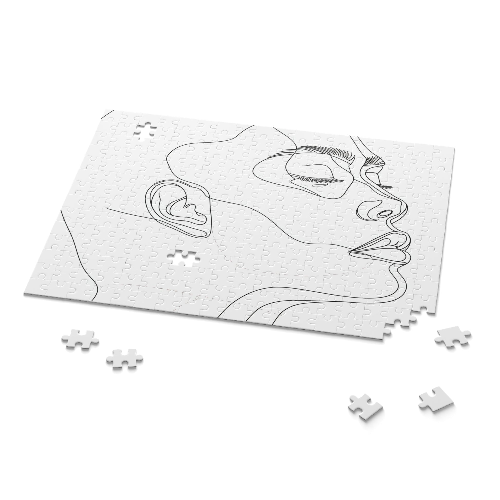 Minimalist Face Line Art Puzzle - Intricately detailed pieces create a captivating work of art. Elevate your puzzle game today!