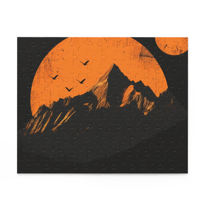 Serene mountain sunrise jigsaw puzzle for mindfulness and relaxation