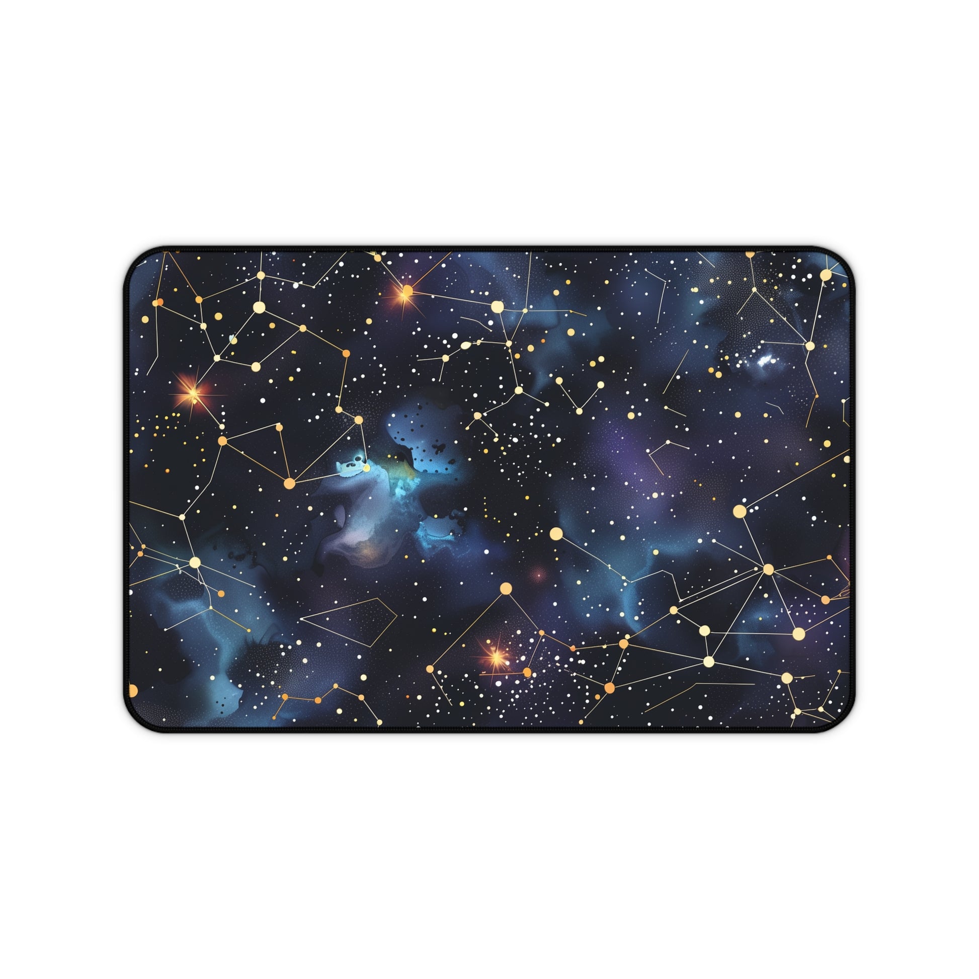 "Starry Night Desk Mat - Illuminate Your Workspace with Zodiac Constellations"