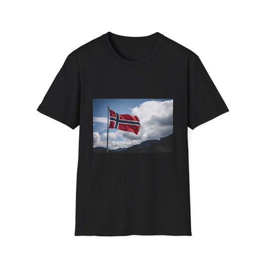 🇳🇴 Nordic Tapestry: A Symphony of Red, White, and Blue 🇳🇴 | T-Shirt | Culture-inspired, Graphic print, Iconic symbol, Minimalist design, National pride, Nordic style, Norway flag t-shirt, Patriotic wear, Scandinavian fashion, Simple tee | Prints with Passion