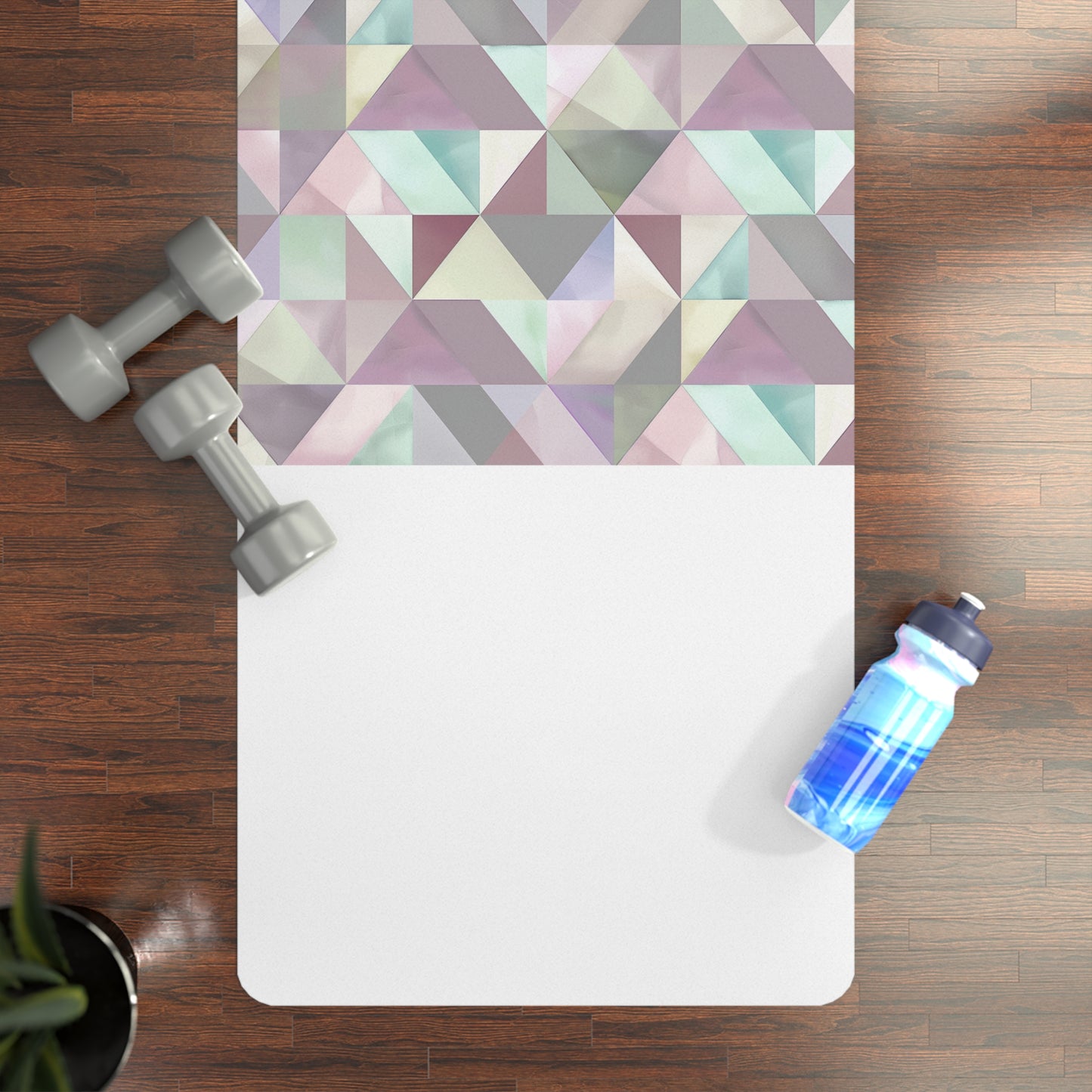 Pastel Geometrics Rubber Yoga Mat: Fun and Functional Design