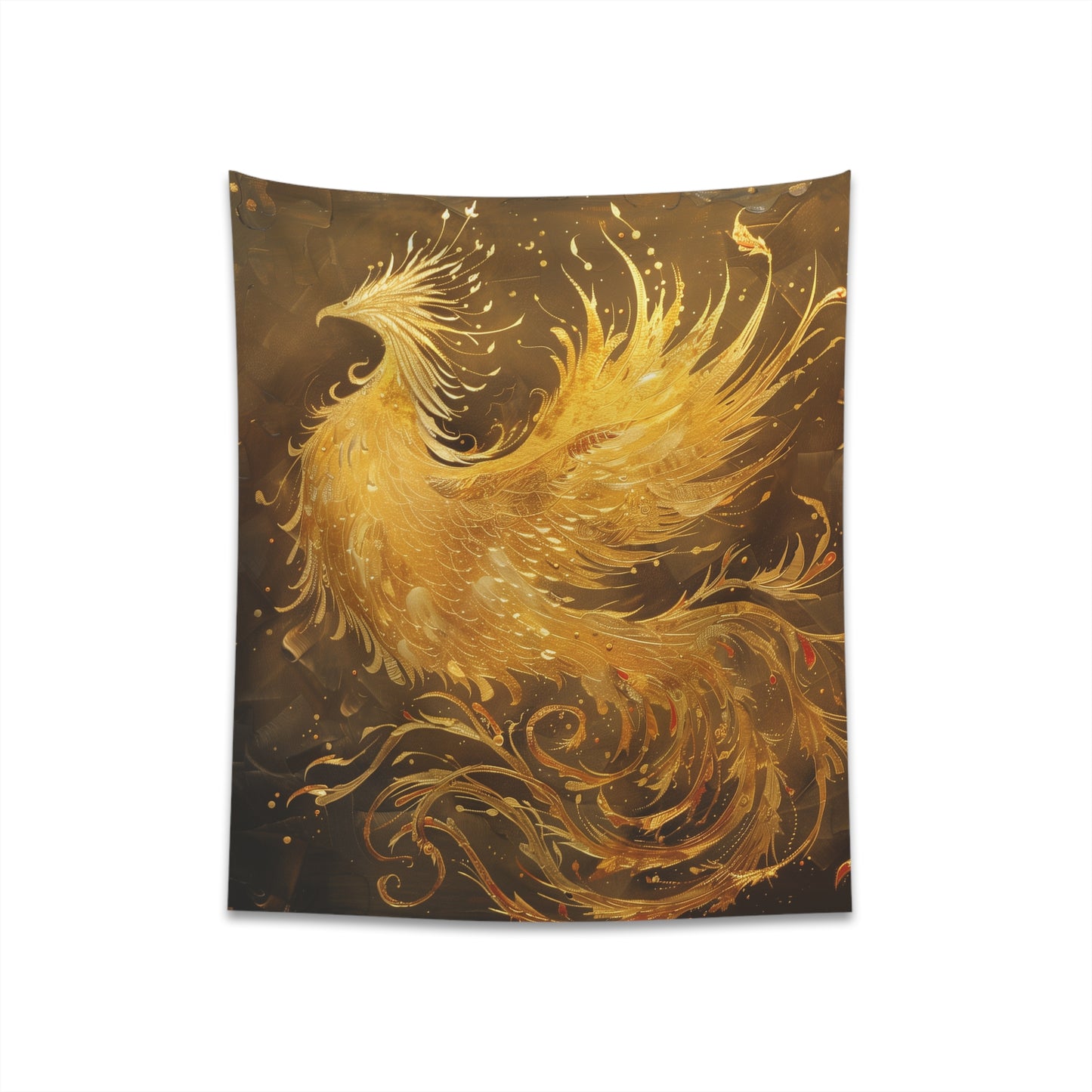 Phoenix Fire: A Tapestry of Rebirth | Mythical Phoenix rises, symbolizing rebirth. High-quality, stylish tapestry for all seasons. Perfect gift.