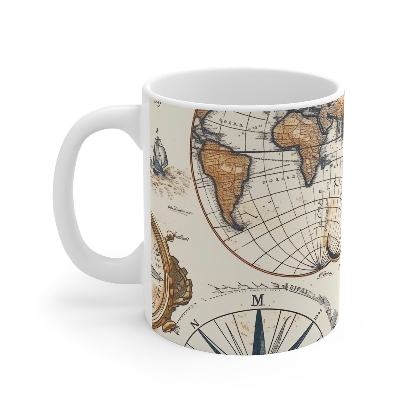 Explore the World: Vintage Maps Coffee Mug