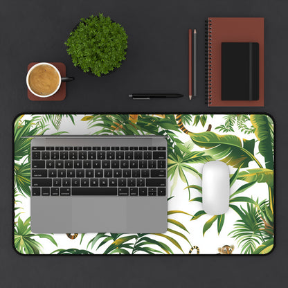 "Safari Tiger Desk Mat - Jungle Safari themed desk accessory with majestic tigers, ideal for a wild workday adventure"