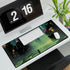 Floating Zen Garden Above Neon City — XL & XXL Desk Mat — 3mm Non-Slip Natural Rubber Base Detail