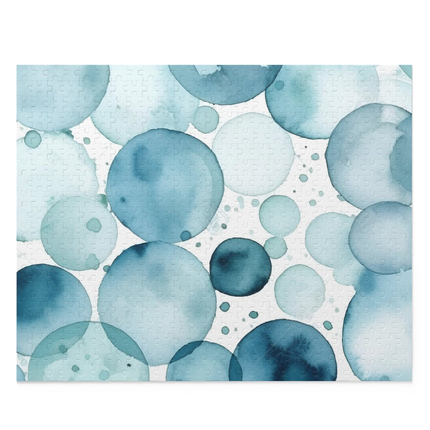 "Mesmerizing Ice Blue Eyes Jigsaw Puzzle - captivating watercolor eyes pattern"