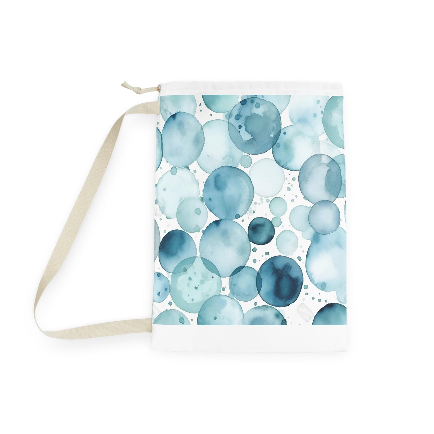 "Crystal Clear Eyes Laundry Bag - Ice blue watercolor eyes pattern, stylish and functional organizer for laundry"