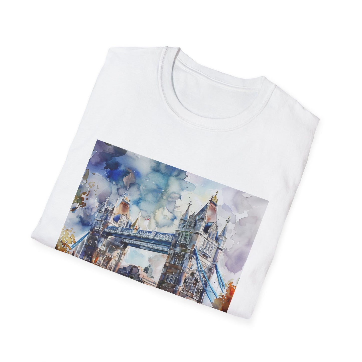 Watercolor Skyline: Tower Bridge London T-Shirt