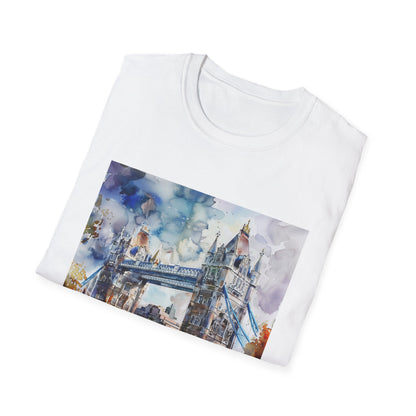 ## Watercolor Skyline: Tower Bridge London T-Shirt