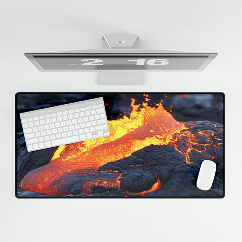 Lava Flowing from Floating Volcano — XL & XXL Desk Mat — Product Detail View 5