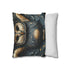 Owl with Constellation Wings (Edition II) — 40×40 Cushion Cover — Soft Brushed Fabric Texture Close-Up
