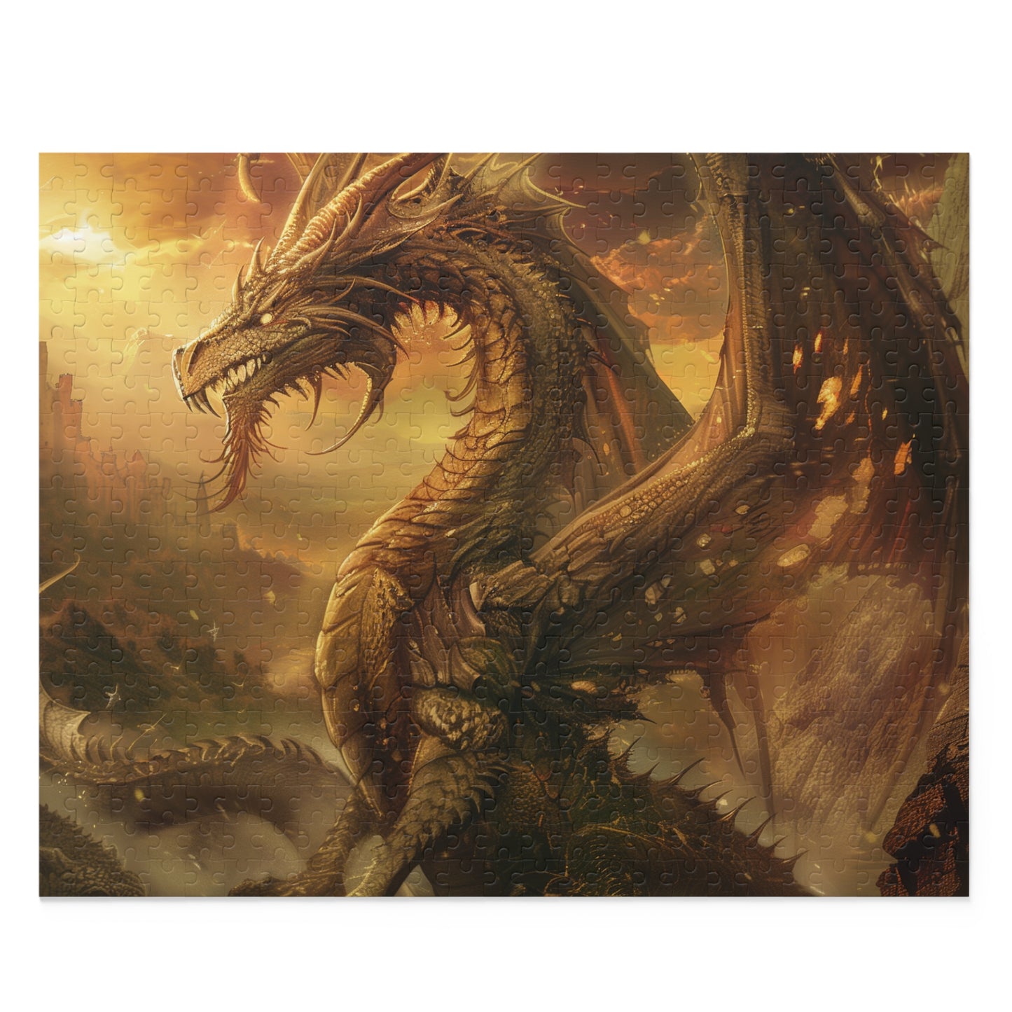 Fantasy Dragon Jigsaw Puzzle for Enthusiasts: Dragon Fantasy Jigsaw Puzzle - Engage in a mystical world with intricate design.