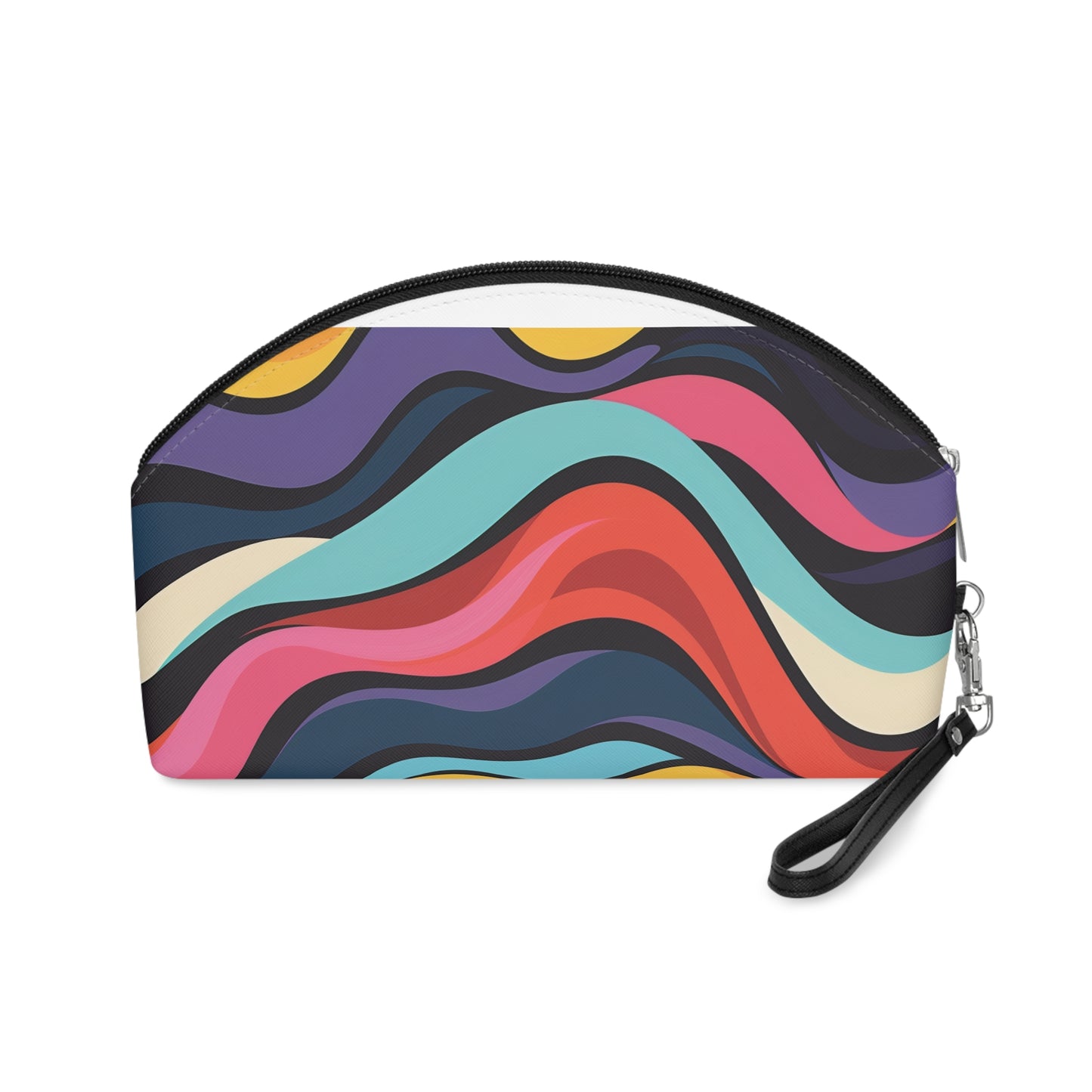 Retro Waves Makeup Bag: Vibrant & Seamless