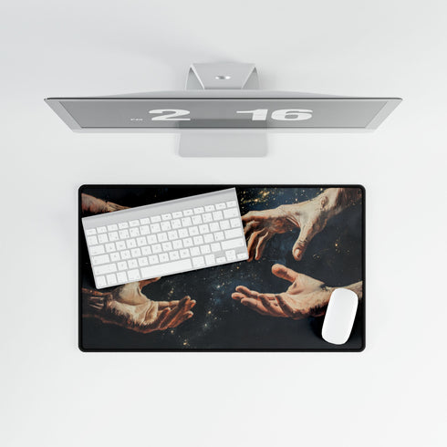 Surreal Hands Reaching Toward Light — XL & XXL Desk Mat — Product Detail View 8