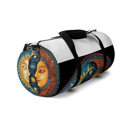 Mandala Sun & Moon Duffel | Duffle Bags | Accessories, All Over Print, AOP, Assembled in the USA, Assembled in USA, Bags, Duffle, Made in the USA, Made in USA | Prints with Passion